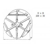 Плита Круглая d 220х 30 с радиально-поперечным расположением Т-образных пазов 12мм (ДСП-7) (восстановленная)