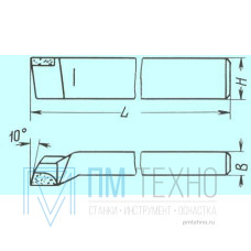 Резец Проходной упорный отогнутый 20х16х120 Т5К10